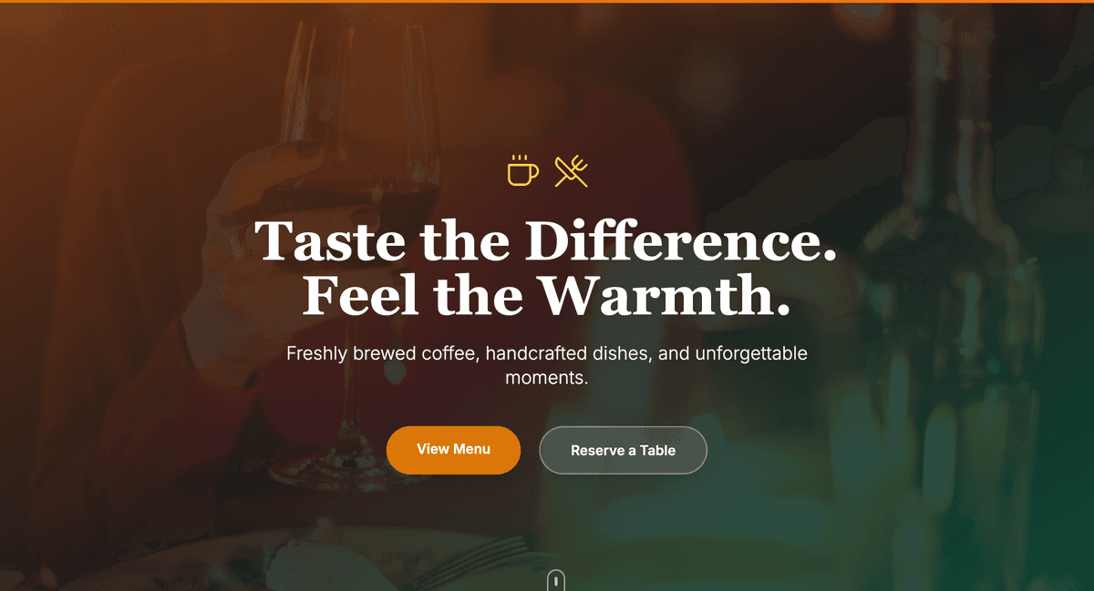 Urban Brew Cafe — Food website built by Omprakash Kadur