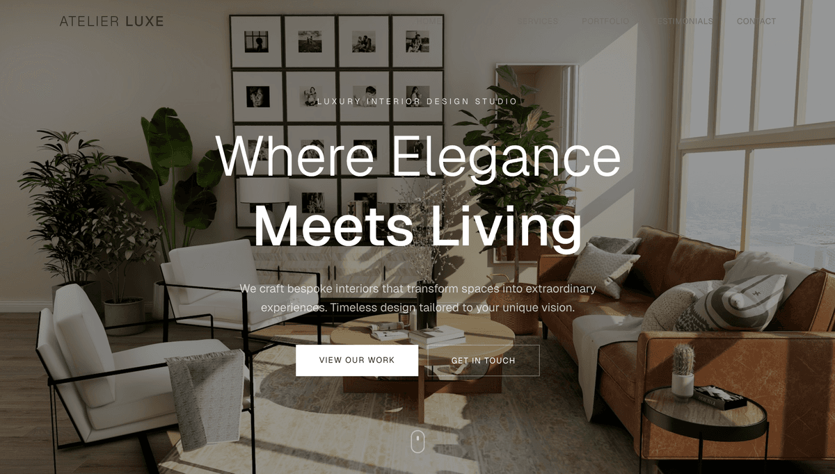 Atelier Luxe — Interior Design website built by Omprakash Kadur