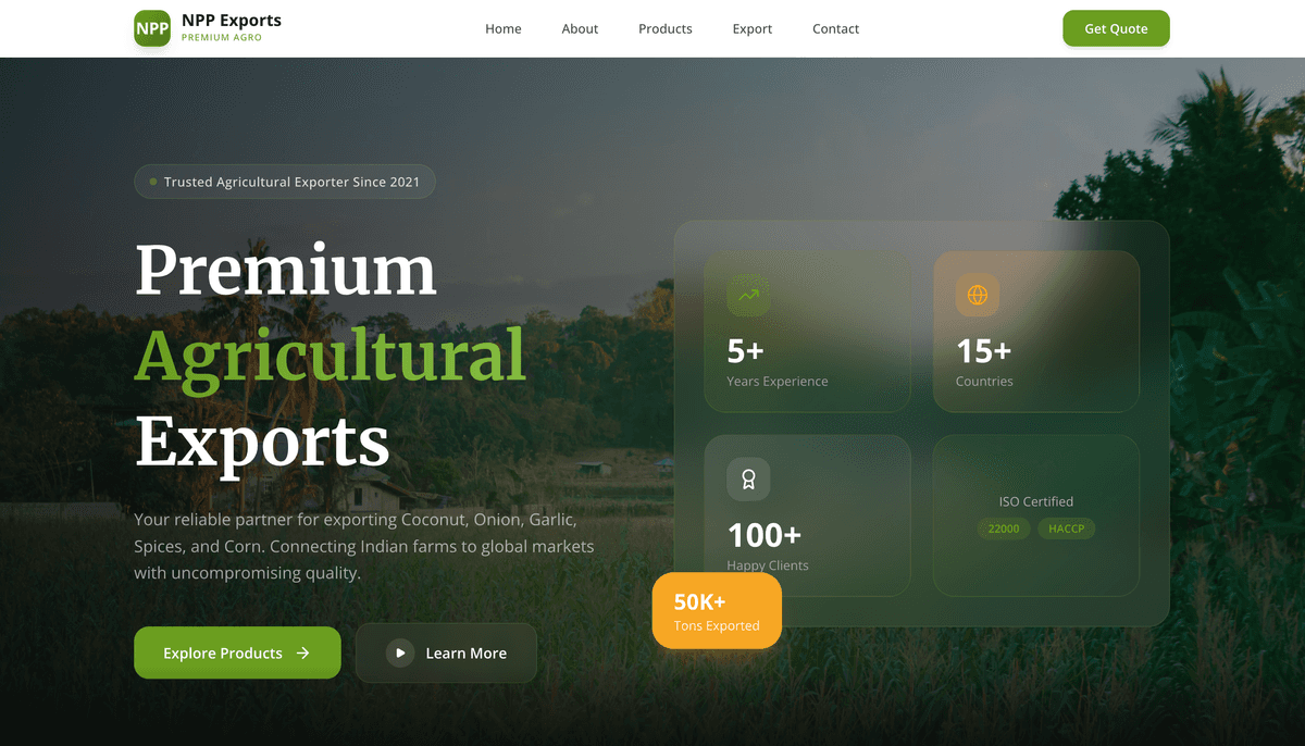 NPP Exports — Agriculture website