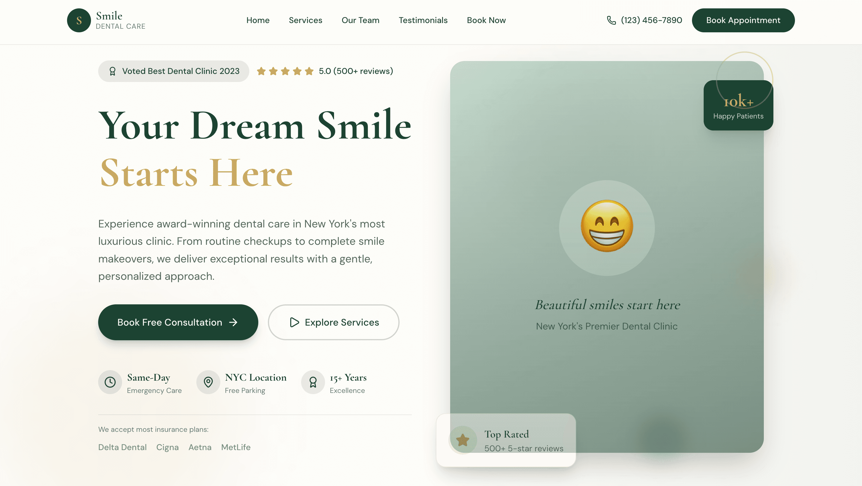 Smile Dental Care Clinic — Health website built by Omprakash Kadur