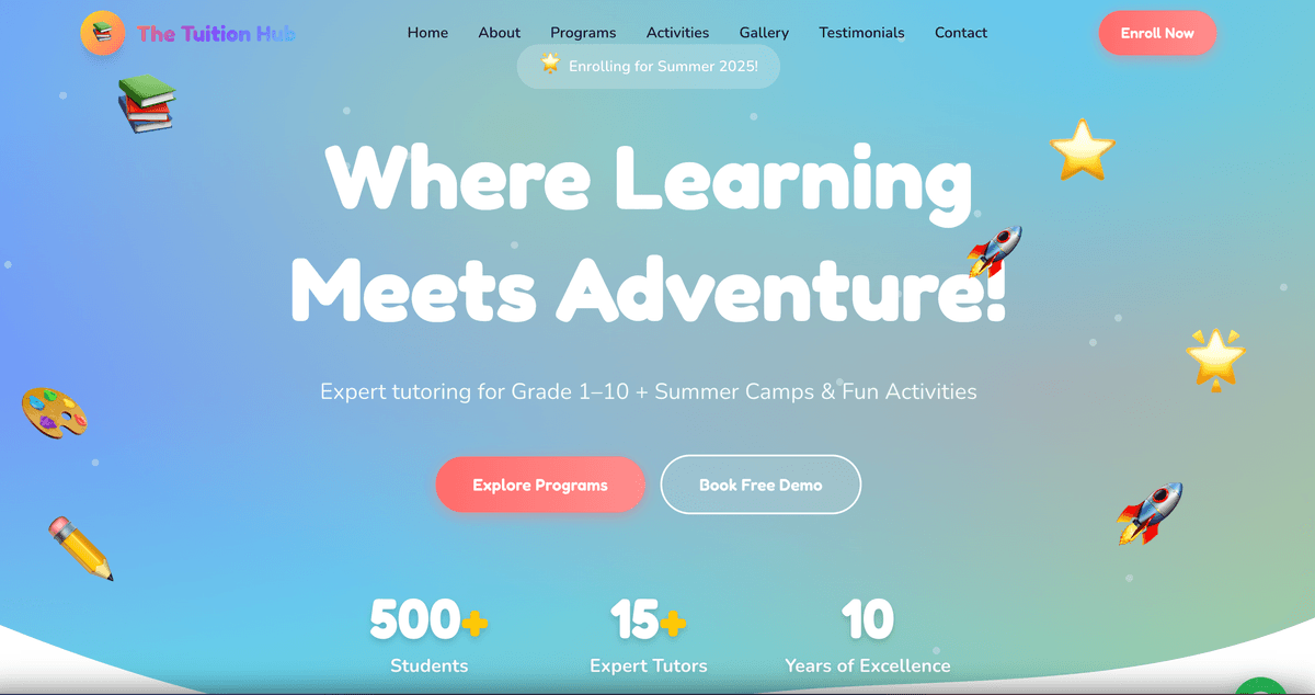 The Tution Hub — Education website